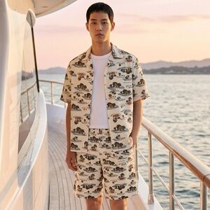 New Authentic Bottega Veneta Tropical Print Men's Swim Shorts size 48